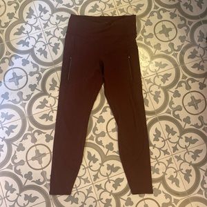 Athleta rainier tights “decadent chocolate” size M EUC (worn twice)